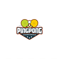 Ping pong 徽标。乒乓球运动徽章。