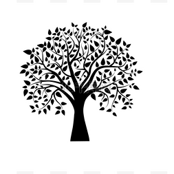 árvore图片_矢量树在黑色和白色