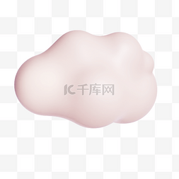 3d素材图片_浅粉3D立体云