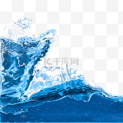 清澈蓝色水图片_蓝色摄影图飞溅水面