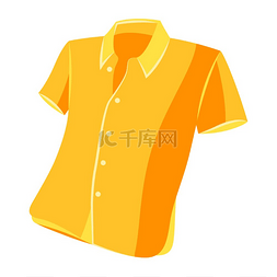 男性黄色衬衫的插图。