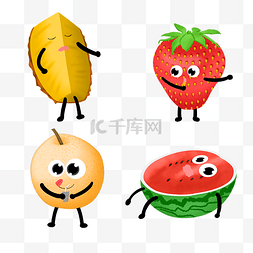 拟人水果素材图片_拟人水果菠萝草莓