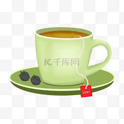 包茶叶图片_茶杯茶包黑莓图案