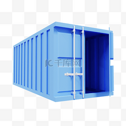 集装箱3d图片_3DC4D立体蓝色集装箱
