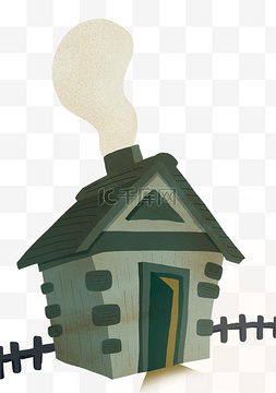 房子木屋栅栏烟囱