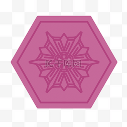 紫色多边形韩国传统边框花纹