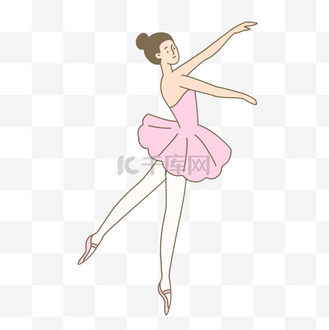 跳舞芭蕾女孩粉色卡通图片