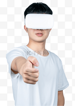 青年男性VR虚拟现实体验