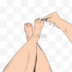 脚趾美容指甲油护理