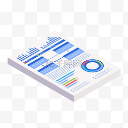 纸张商务图片_矢量扁平商务数据图表