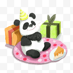 可爱小动物水彩图片_可爱小动物熊猫生日礼物