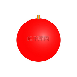 红色圣诞球背景图片_圆形的圣诞红色玩具，新年树的装