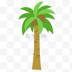 可爱卡通贴图图片_可爱卡通椰子树插图
