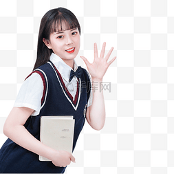 清纯女学生图片_JK制服女孩打招呼