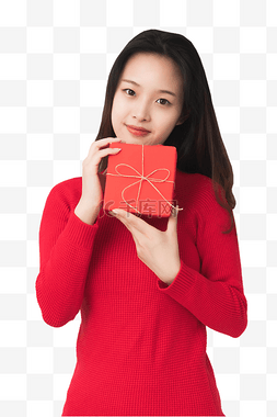 拜年图片_新年拜年送礼物美女