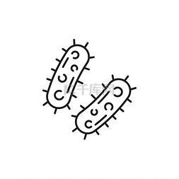 微生物基因图片_病毒感染细菌宏细胞分离轮廓图标