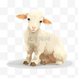 小羊图片_扁平插画手绘免抠元素小羊