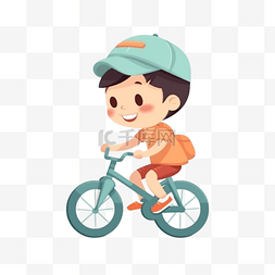 骑自行车插画图片_卡通手绘骑自行车儿童