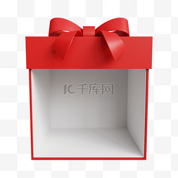 红色礼物盒图片_3DC4D红色立体礼物盒蝴蝶结边框