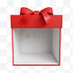 3DC4D红色立体礼物盒蝴蝶结边框