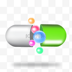 分子药物图片_胶囊绿色分解图案