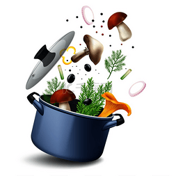 橄榄草图片_蘑菇汤组合物与锅和成熟成分莳萝