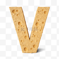 v字母创意图片_立体饼干字母v