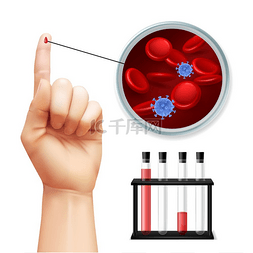 流感表现图片_诊断病毒搜索一个人用手指做血液