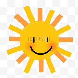 可爱手绘笑脸太阳图片_手绘风格微笑的卡通太阳