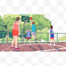 男生打篮球图片_学校操场男生打篮球