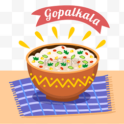 gopalkala 彩色印度食品插画