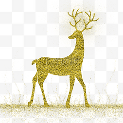 金粉粒子图片_圣诞节金粉粒子与金色驯鹿