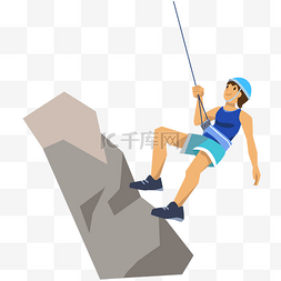 攀岩素材图片_极限运动攀岩男孩