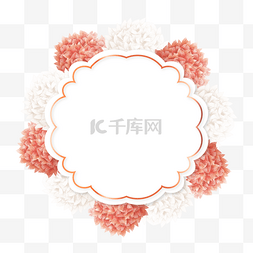 白色的花图片_绣球花卉水彩花型边框