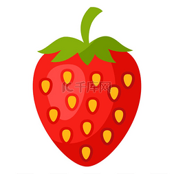 背景标志性图片_标志性的红色草莓隔离在白色背景