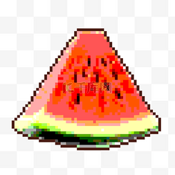 彩色三角块图片_红色三角块西瓜像素水果