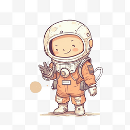 插画宇航员图片图片_卡通航空航天儿童宇航员