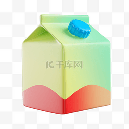 c4d渐变牛奶盒