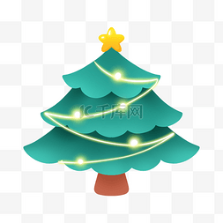 圣诞节霓虹灯发光圣诞树