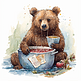 绘本风格北欧风棕熊插图