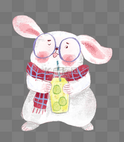 童话兔子喝饮料