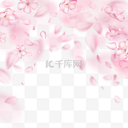 浪漫飘落的粉色光效樱花边框