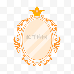 线条王冠镜子标签欧式复古浮夸