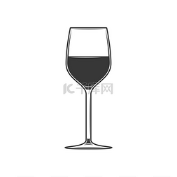 一杯酒与酒精饮料隔离单色玻璃器