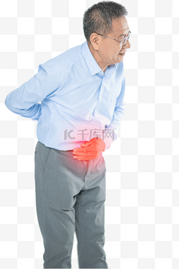 腰痛图片_老年人肚子痛肠胃痛腰痛