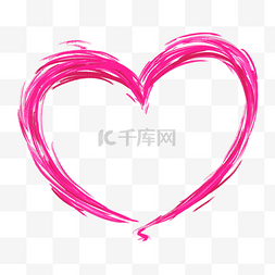 情人节红色爱心图片_卡通风格粉红色线性爱心心形图案