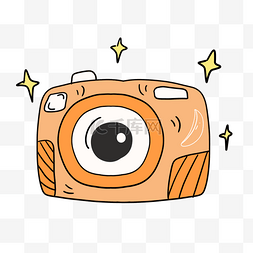 棕色相机图片_黄色星星棕色卡通可爱相机图标