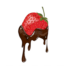 巧克力融化碗图片_巧克力浸胶的草莓