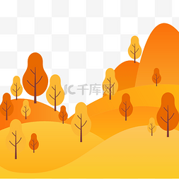 秋天秋分立秋树丛山丘