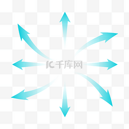 科技按钮正方形图片_蓝色发散箭头科技商务